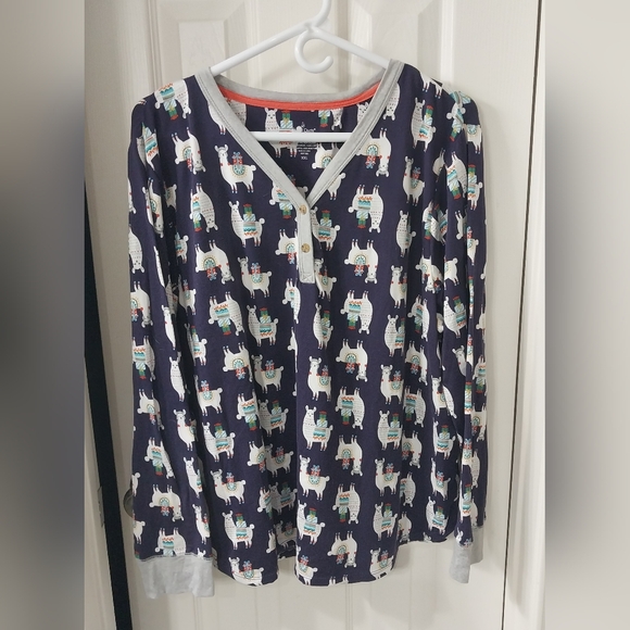 Cuddl Duds Women's Christmas Llama Pajama Set - Picture 2 of 7